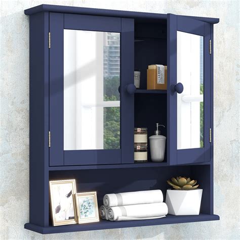 TaoHFE Blue Medicine Cabinet,Medicine Cabinets for Bathroom with Mirror ...