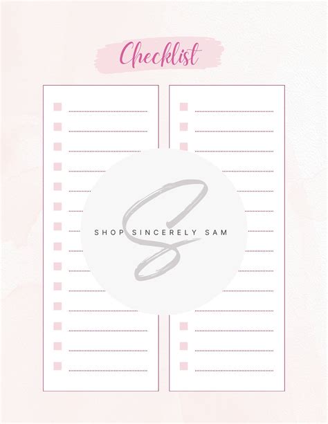 Checklist Layout Template 的图像结果