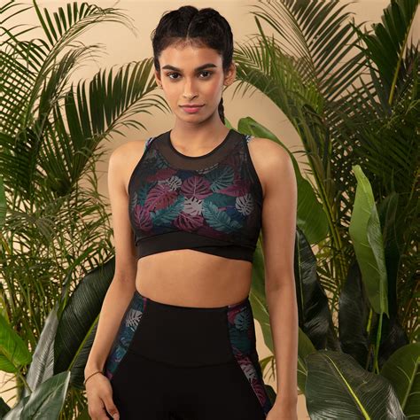 Nykd All Day High Neck Sports Bra-NYK119-Tropical Print – Nykd by Nykaa