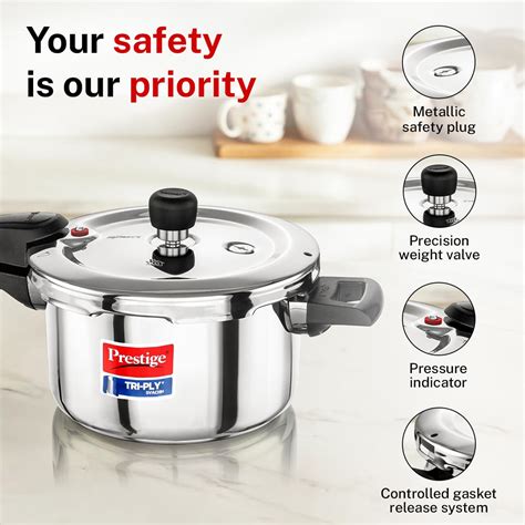 Prestige Triply Svach Pressure Cooker | 3 Litre | ISI Certified | 5 Ye ...