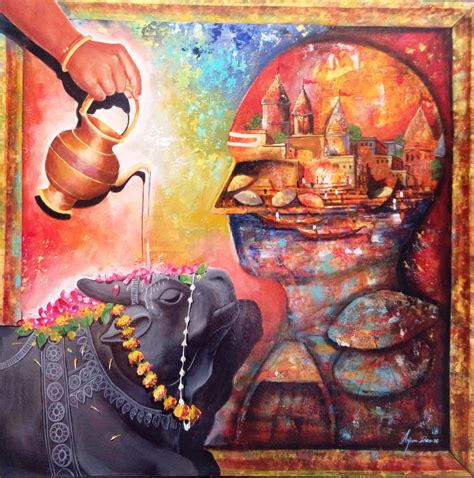 Buy Painting Banaras Ghat Artwork No 9668 by Indian Artist Arjun Das