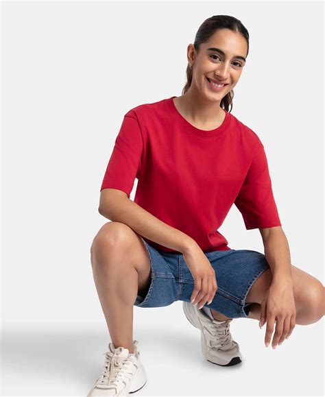 Buy Super Combed Cotton Oversized T-Shirt with Drop Shoulder Styling ...