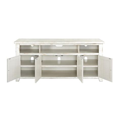 Buy Bowery Hill Farmhouse 65 Solid Wood TV Stand in Antique White ...