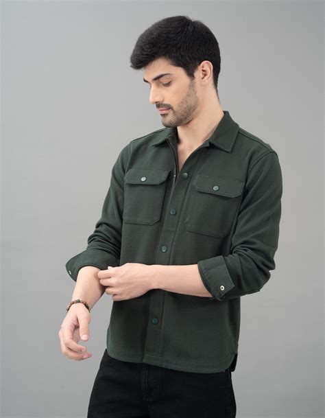 Green Full Sleeve Knit Shacket – ROOKIES