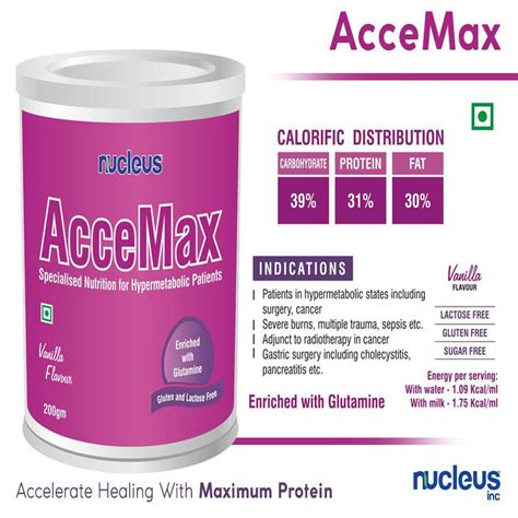 Accemax 200Gm Vanilla Flav Powder Price, Uses, Side Effects ...