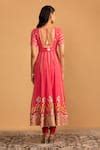 Buy Pink Organza, Georgette, Crepe Embroidery, Patchwork Anarkali And ...