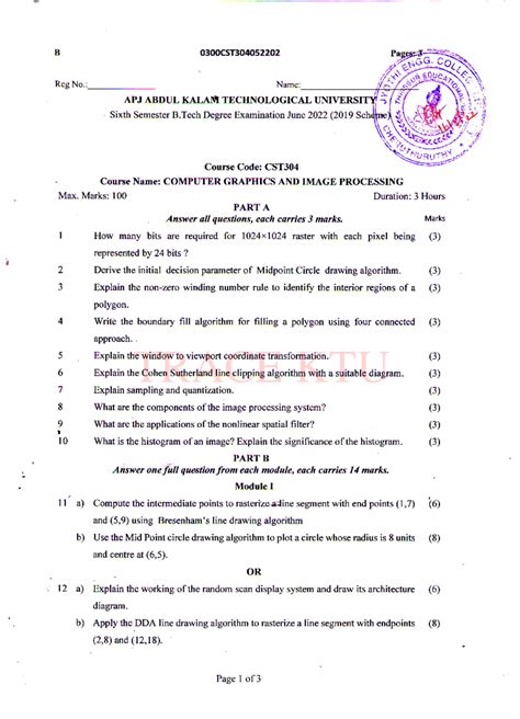CST304 Final Exam Notes on Computer Graphics & Image Processing - Studocu
