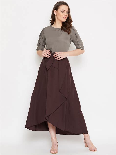 Frill Sleeve Top & Asymmetrical Skirt Set (Sku-BLMG20291) – BITTERLIME