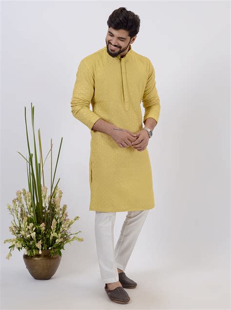 TULA's Yellow Kurta Pajama in Silk Blend for Haldi, festive – JadeBlue