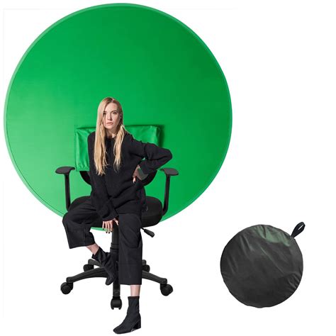 (56'') Portable Green Scree Chair, Collapsible Webcam Background ...