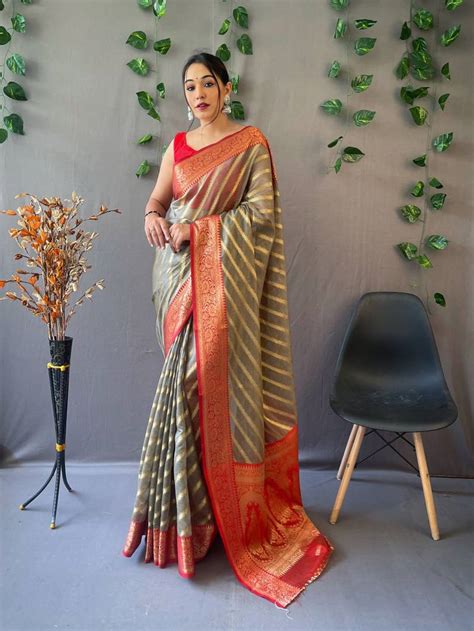 Leheriya Festive Designer Organza Saree Collection