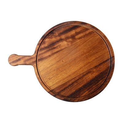 Biradlı GRV-1797 Ireko Wooden Pizza Serving Board with Handles, 30 cm Price