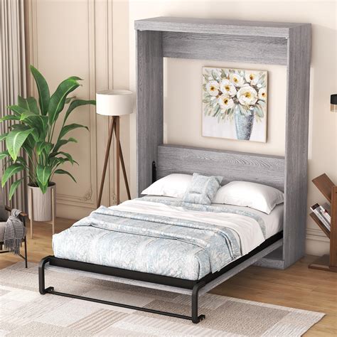 Buy Jintop Murphy Bed Full Size,Wall Bed with Shelves,can be Folded ...