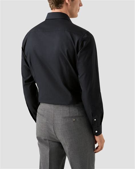 Black Twill Texture Shirt - Eton