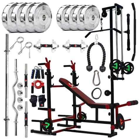 MUSCAZO FITNESS: 20-in-1 Gym Bench Pro Combo Set for Home Workout, 30KG ...