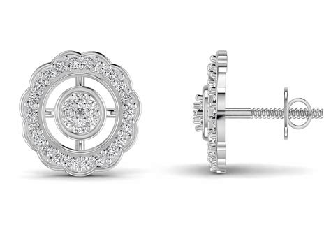 Flower Diamond Stud Silver Earring (SES-AG015) – Mysavera.in