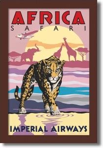 PosterMart African Safari Vintage Travel Poster Digital Reprint 8 inch ...