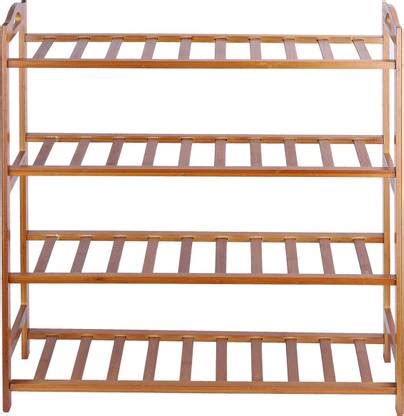 NFI essentials 4 Tier Bamboo Wood Shoe Rack Slipper Stand Shelf ...