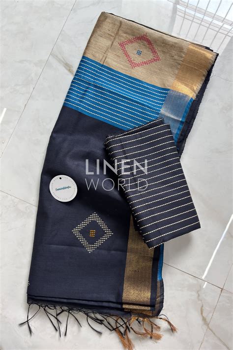 Pure Bhagalpuri Handloom Art Silk Saree - Linen World
