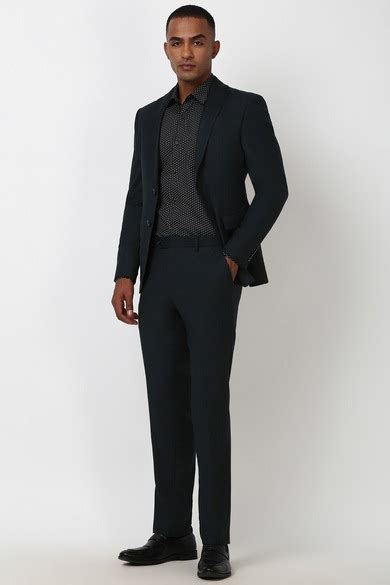 Buy Men Green Solid Formal Two Piece Suit Online - 39681378 | Peter England