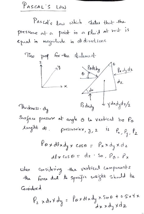 Pascal law - PASCAL 'S LAW Pas cals aw shicb skatas the ha prssne ata ...