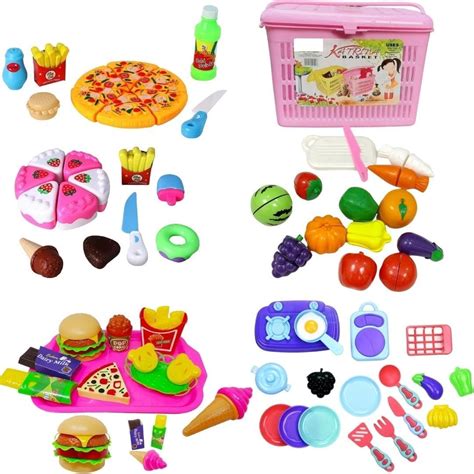 Buy PLUSPOINT The Big Basket Fruit Cutting Toy with Storage Basket ...