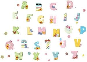 Nema 60 cm Cute Animal Cartoon Pooh Alphabets Sticker Self Adhesive ...
