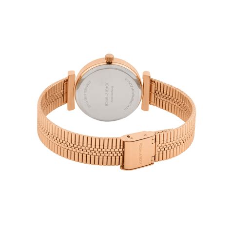 Shop online Demi Luxe Black Dial Rosegold Watch with Metallic Strap by ...