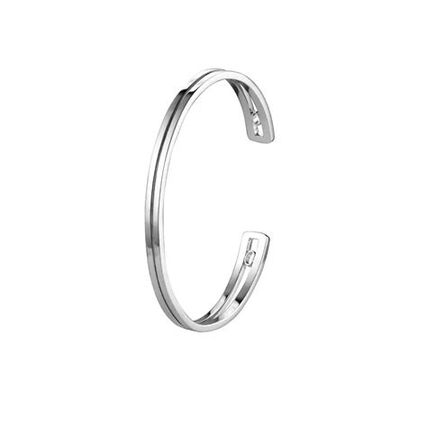 Jewelove™ Bangles & Bracelets Platinum Open Kada for Men JL PTB 625