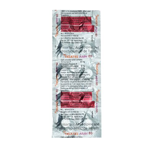 Tigatel AMH 80mg/5mg/12.5mg Tablet | Uses, Side Effects, Price | Apollo ...