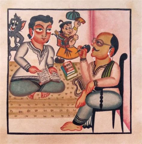 Buy Adolescence, Kalighat Art by Bapi Chitrakar | Bengal Art Online