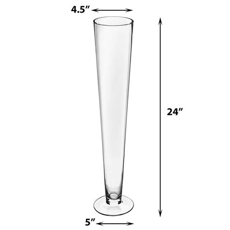 CYS EXCEL 24" Tall Clear Glass Trumpet Vase | Multiple Size Choices ...