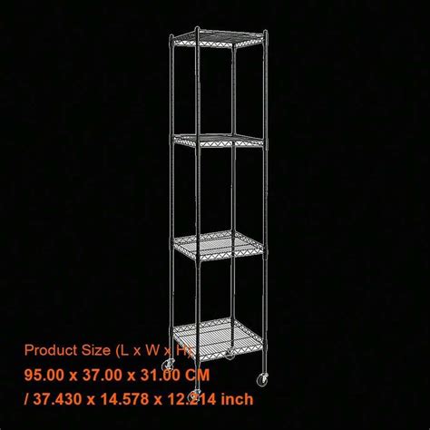 Modular Wire Storage Shelf 350 X 350 X 1800mm Heavy-Duty Steel Shelving ...