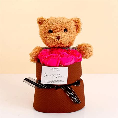 Buy Maroon Rose & Teddy Bouquet | Archies Online