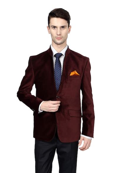Buy Men Maroon Solid Formal Blazer Online - 88187 | Peter England