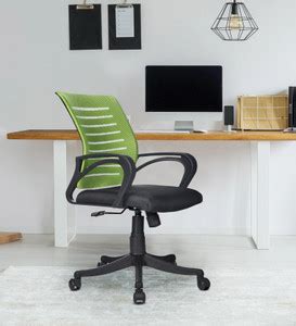 Finch Fox Medium Back Royal Ergonomic Desk Mesh Chair in Green & Black ...