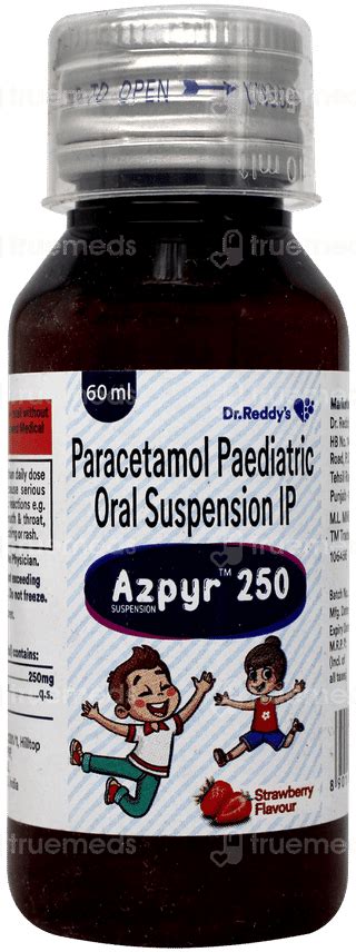 Azpyr 250 Strawberry Flavour Suspension 60ML: Uses, Side Effects, Price ...