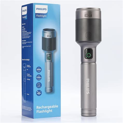 PHILIPS 9000mAh LED Torch Light, 3000LM Flashlight with Telescopic ...