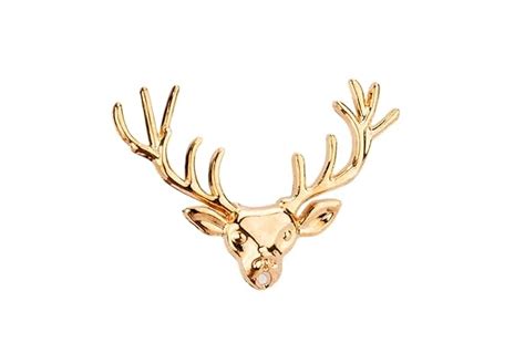 Knighthood Antique Gold Reindeer Head Horn Stag Lapel Stick Pin/Brooch ...