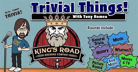 Tuesday Trivia at Kings Road Brewing Haddonfield, King's Road Brewing ...