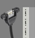 FEDUS Panel- Mount USB 2.0 A Male A Female Extension Cable