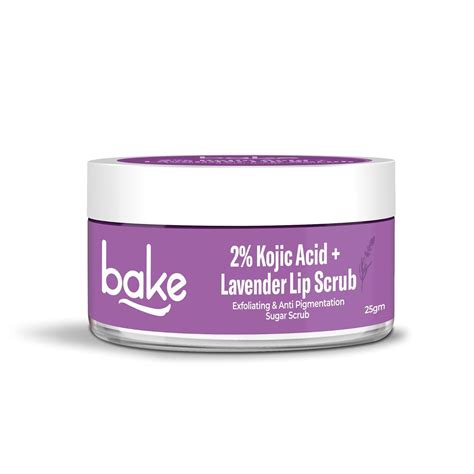BAKE 2% Kojic Acid Lavender Lip Scrub For Dark, Pigmented – iKonbi
