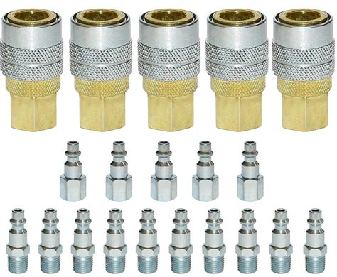 Heavy Duty Quick Coupler Set Air Hose Connector Fittings 1/4 NPT Tools ...