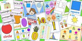 2D Shapes Table Signs (teacher made) - Twinkl