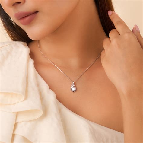 Brilliance in Balance Rhodium Plated Necklace – Zavya