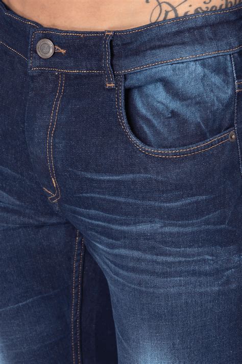 Slim Fit Shady Dark Blue Stretchable Denim Jeans For Men – Peplos Jeans