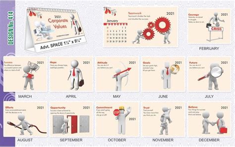 T414 Corporate Values - Table Calendar With Planner Printing 2021 ...