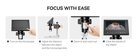 Etzin DM4 Digital Microscope 50-1000X, 4.3'' LCD Microscope with Metal ...