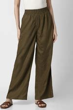 Buy Women Olive Solid Casual Regular Fit Trousers Online - 729542 | Van ...