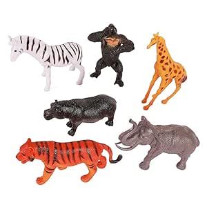 Buy DTR Creation Jungle Animal Toy Set – 6 PCS Realistic Wild Animal ...